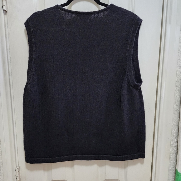 Merry and Bright Black Christmas Sweater Vest XL - Picture 4 of 4